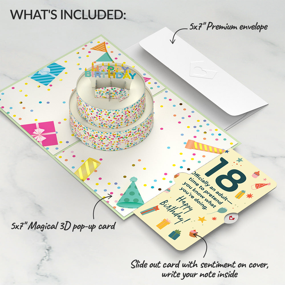 Sprinkles 18th Birthday Cake Pop-Up Card and Sentiment Set
