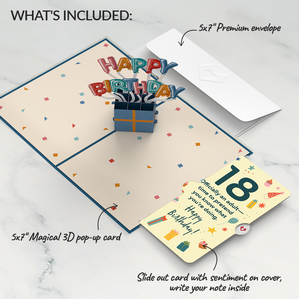 Happy 18th Birthday Burst Pop-Up Card and Sentiment Set