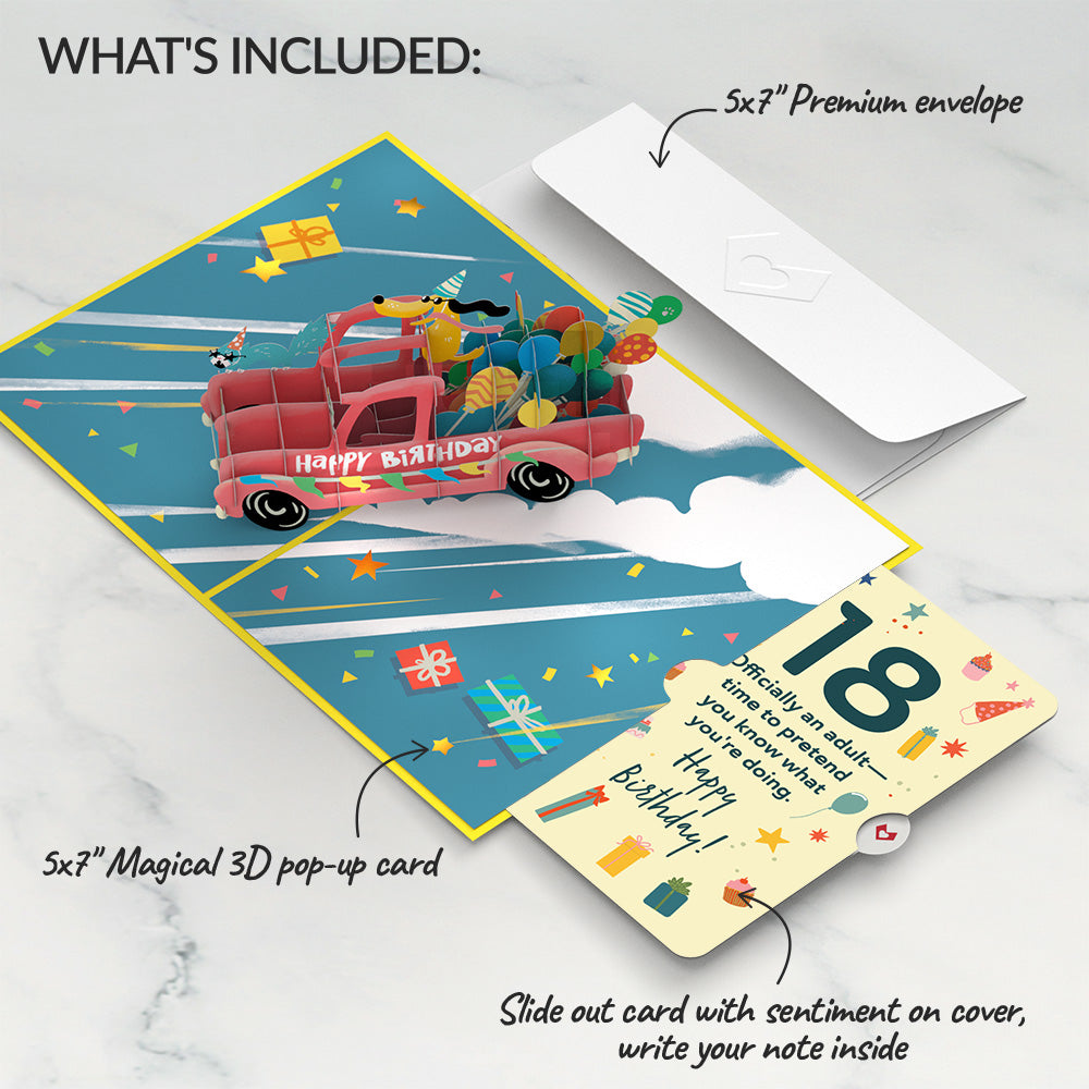 18th Birthday Truck Pop-Up Card and Sentiment Set