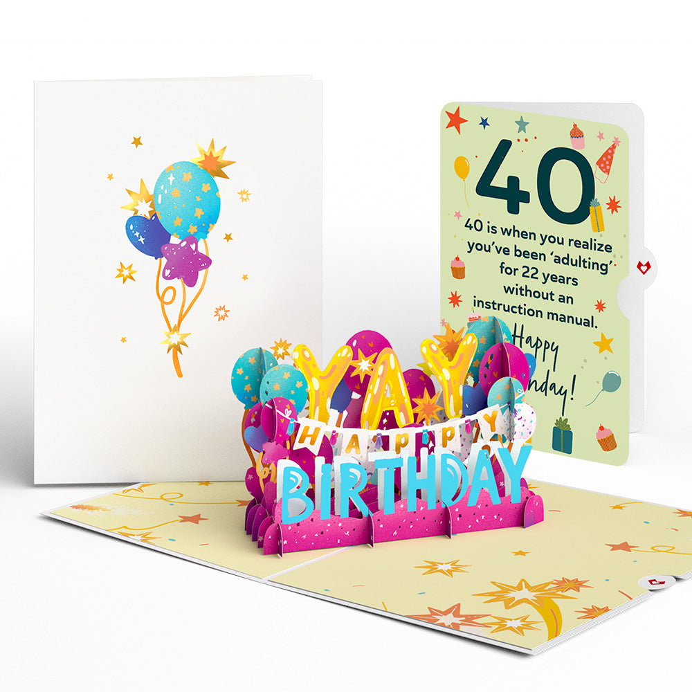 40th Birthday Celebration Pop-Up Card and Sentiment Set