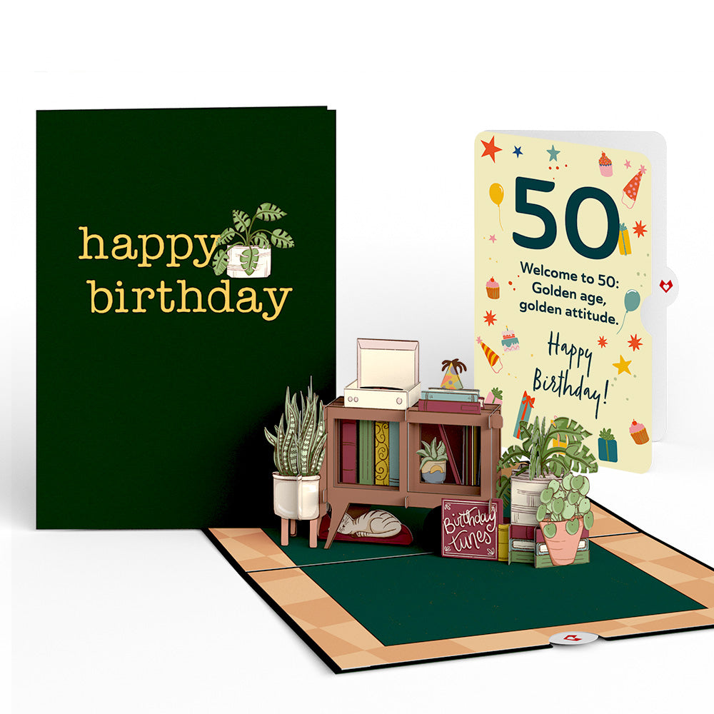 50th Birthday Houseplants Pop-Up Card and Sentiment Set