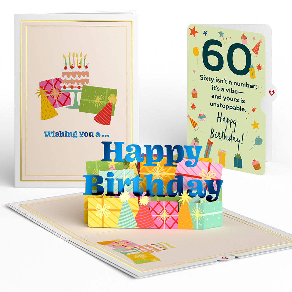Wishing You a Happy 60th Birthday Pop-Up Card and Sentiment Set