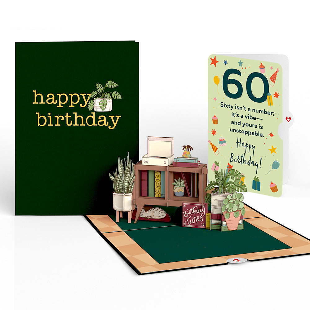 60th Birthday Houseplants Pop-Up Card and Sentiment Set