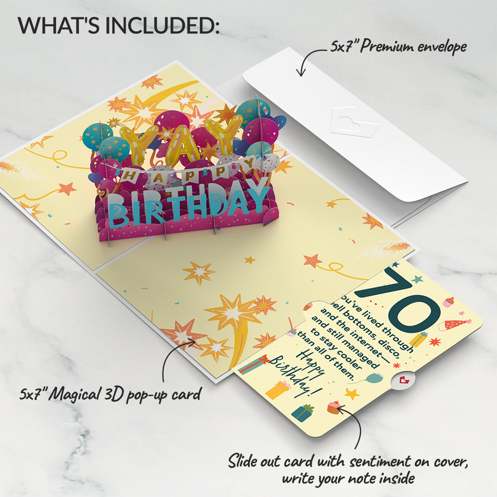70th Birthday Celebration Pop-Up Card and Sentiment Set