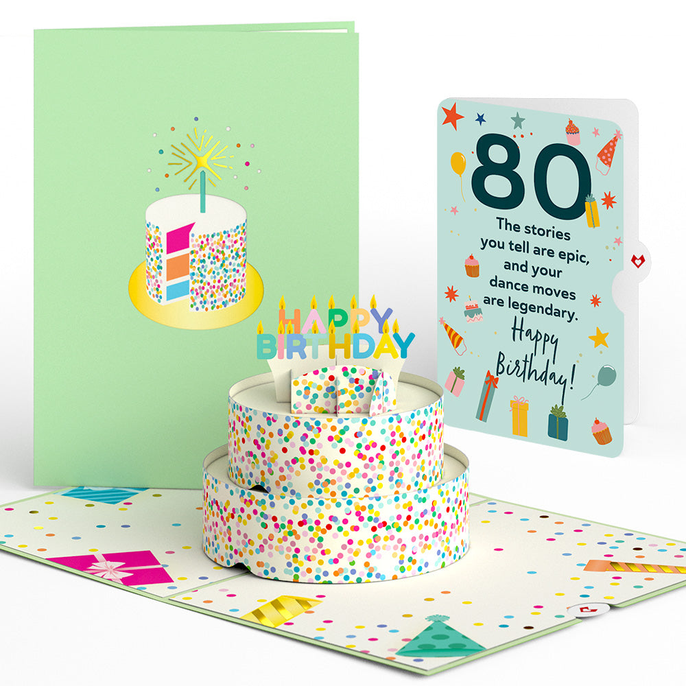 Sprinkles 80th Birthday Cake Pop-Up Card and Sentiment Set