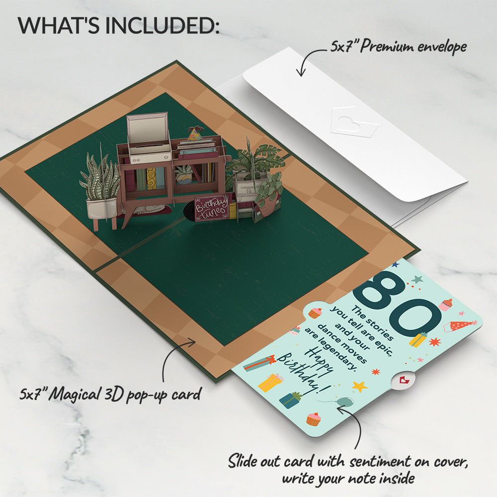 80th Birthday Houseplants Pop-Up Card and Sentiment Set