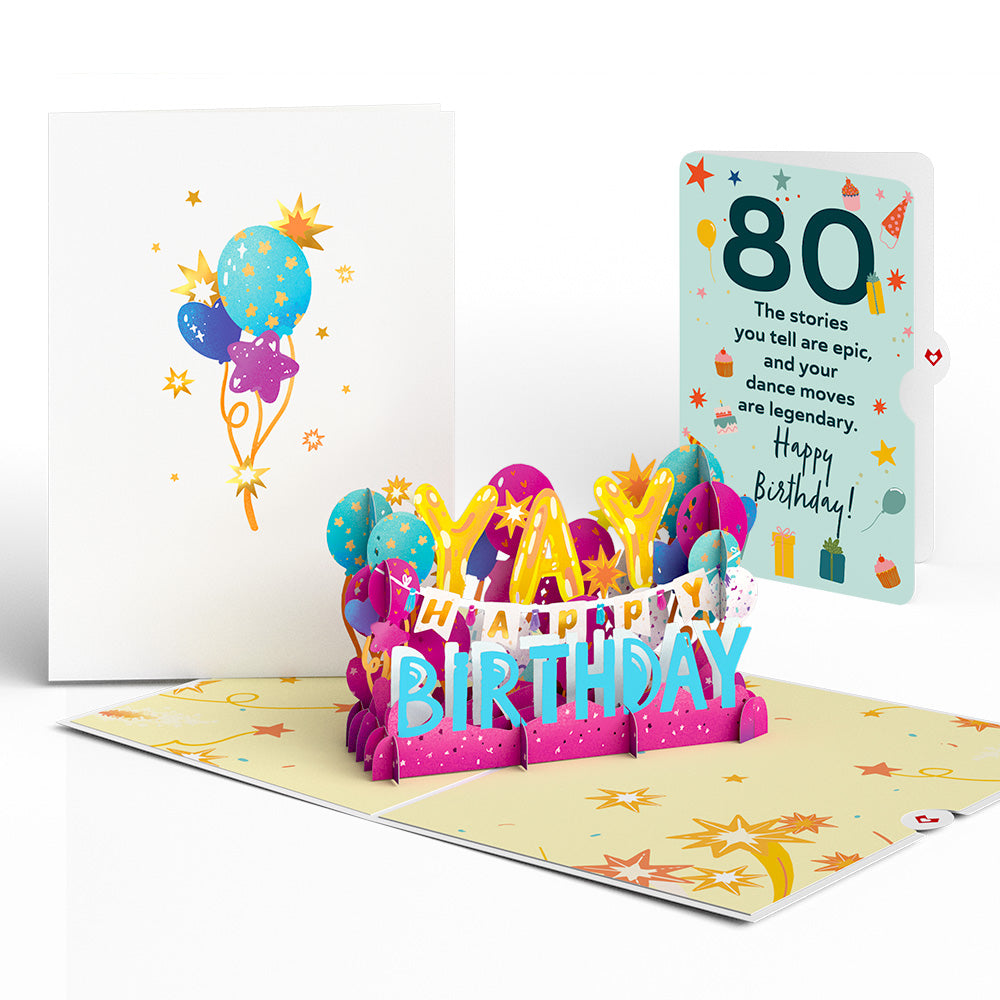 80th Birthday Celebration Pop-Up Card and Sentiment Set