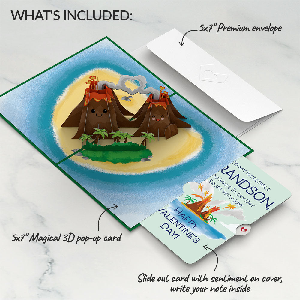 I Lava You Valentine Pop-Up Card and Sentiment Set for Grandson