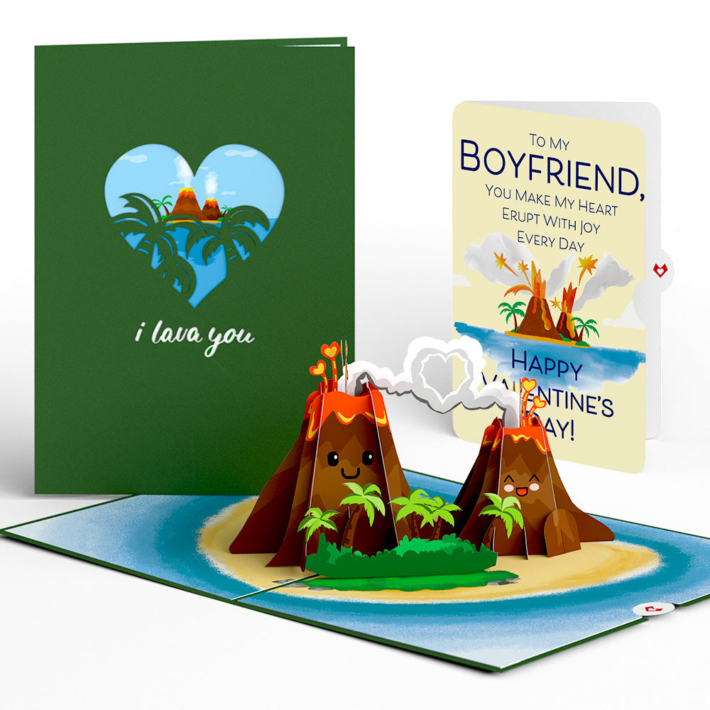 I Lava You Valentine Pop-Up Card and Sentiment Set for Boyfriend