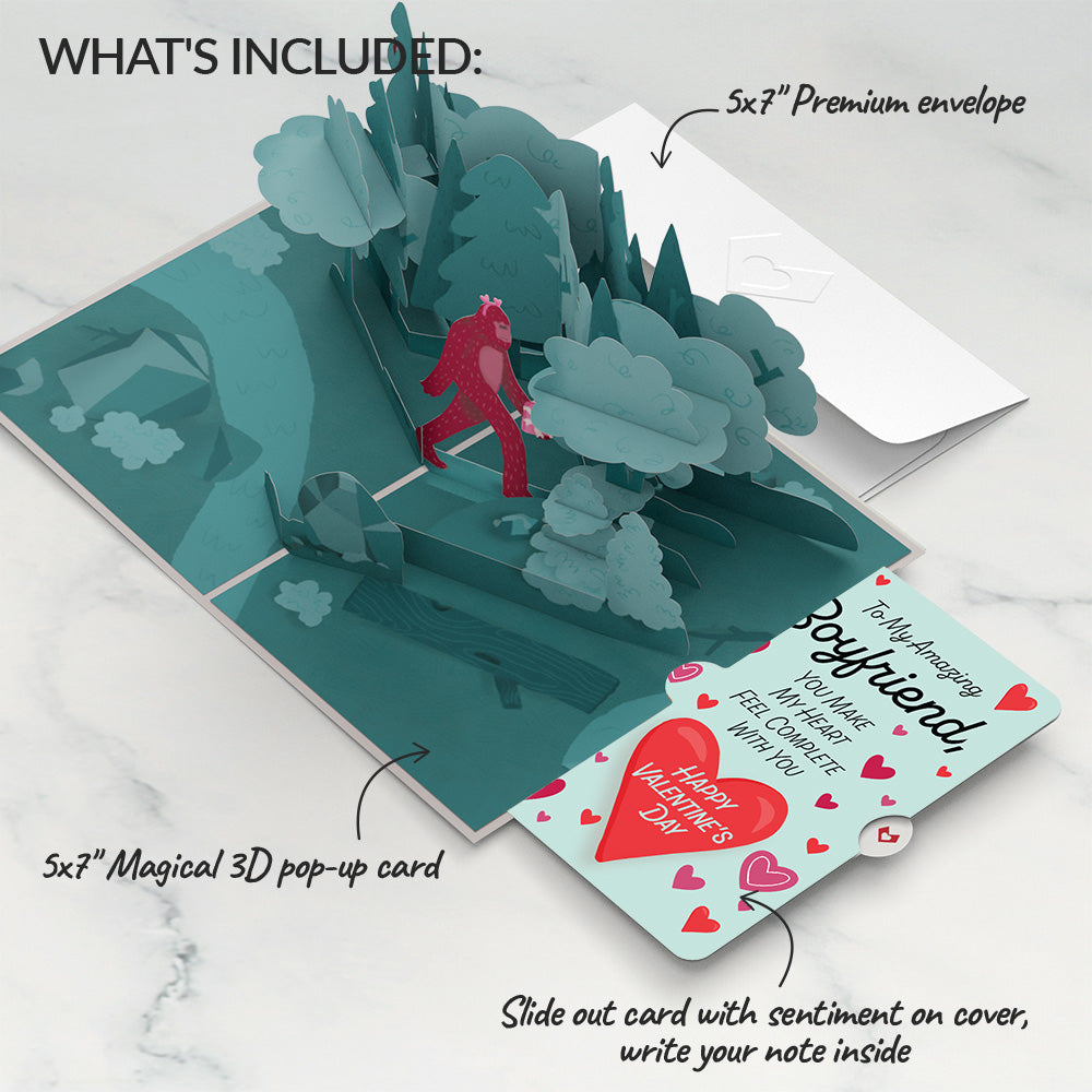 Searching for a Valentine Like You Bigfoot Valentine Pop-Up Card and Sentiment Set for Boyfriend