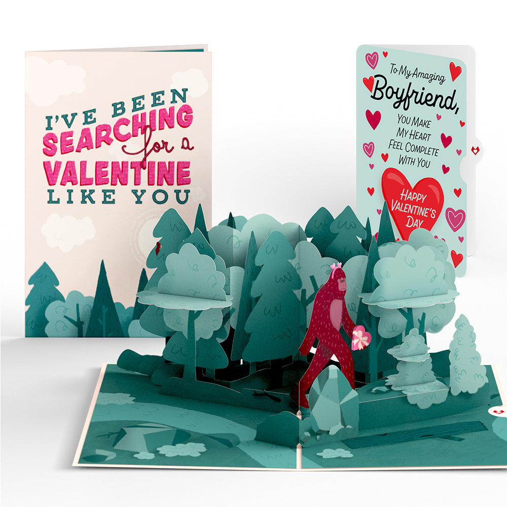 Searching for a Valentine Like You Bigfoot Valentine Pop-Up Card and Sentiment Set for Boyfriend