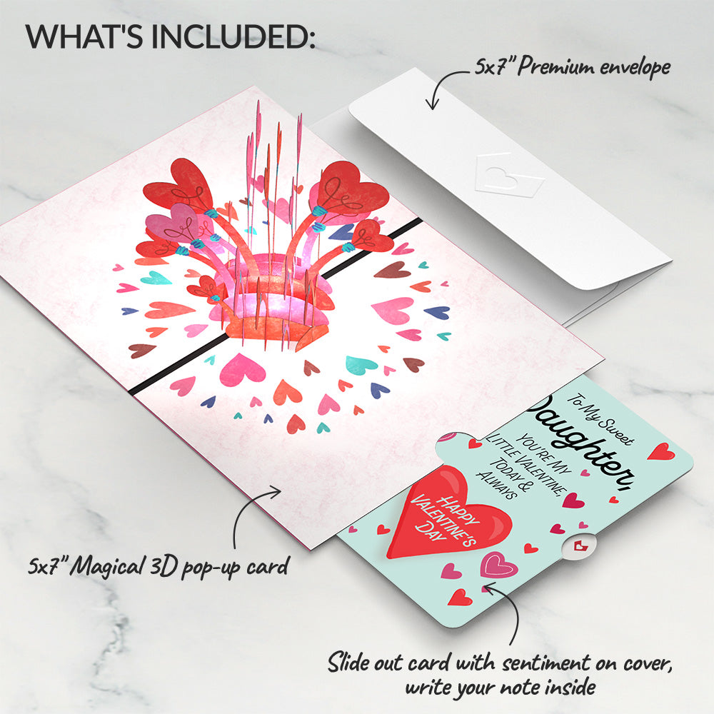 You Light Up My Life Valentine Pop-Up Card and Sentiment Set for Daughter