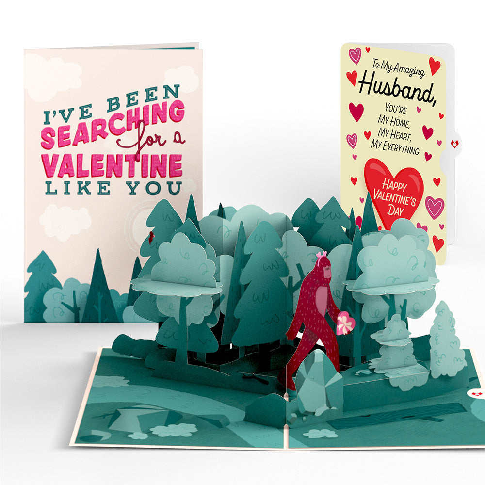 Searching for a Valentine Like You Bigfoot Valentine Pop-Up Card and Sentiment Set for Husband