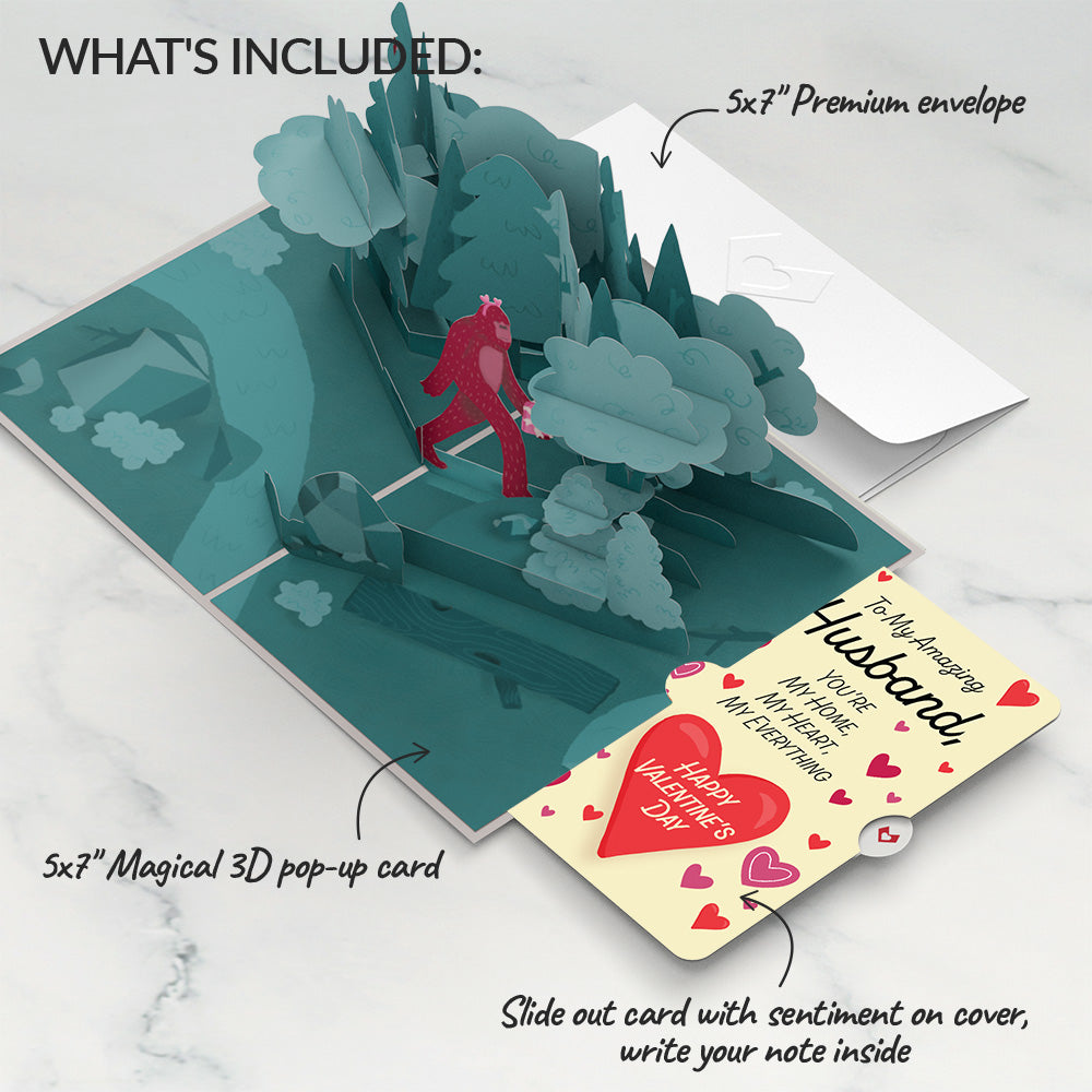 Searching for a Valentine Like You Bigfoot Valentine Pop-Up Card and Sentiment Set for Husband