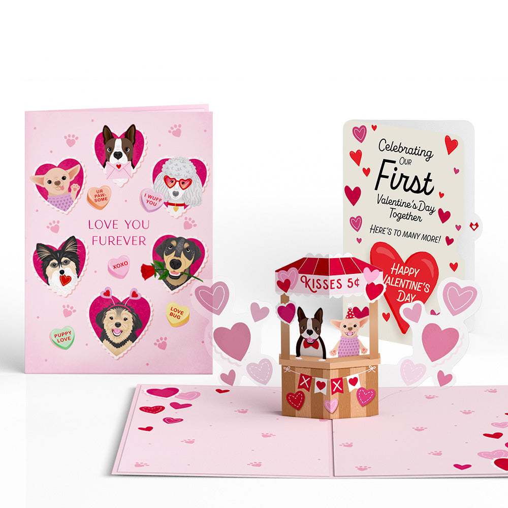 Love You Furever Dog Kisses Our First Valentine Together Pop-Up Card and Sentiment Set