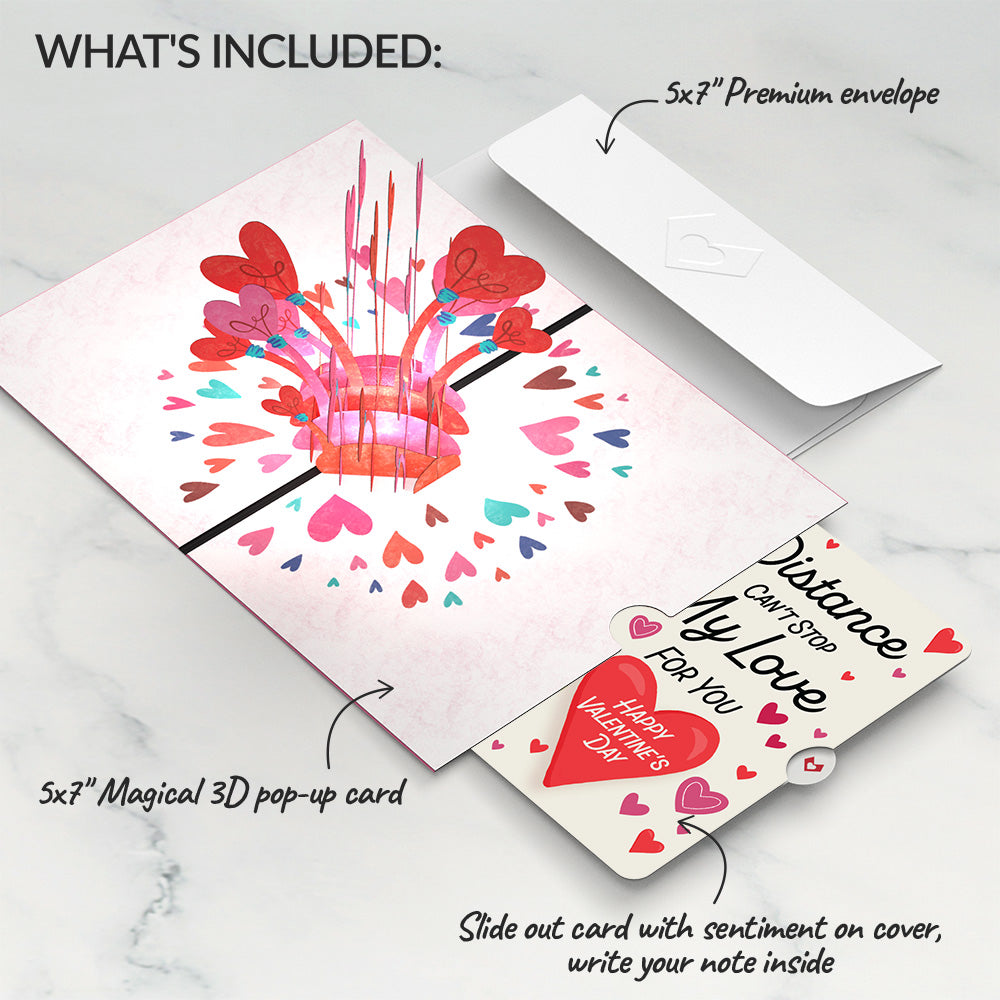 You Light Up My Life Distance Can't Stop My Love Valentine Pop-Up Card and Sentiment Set
