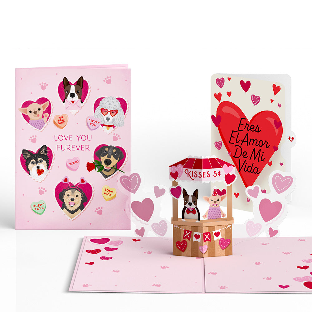Love You Furever Dog Kisses Eres El Amor De Mi Vida Valentine Pop-Up Card and Sentiment Set