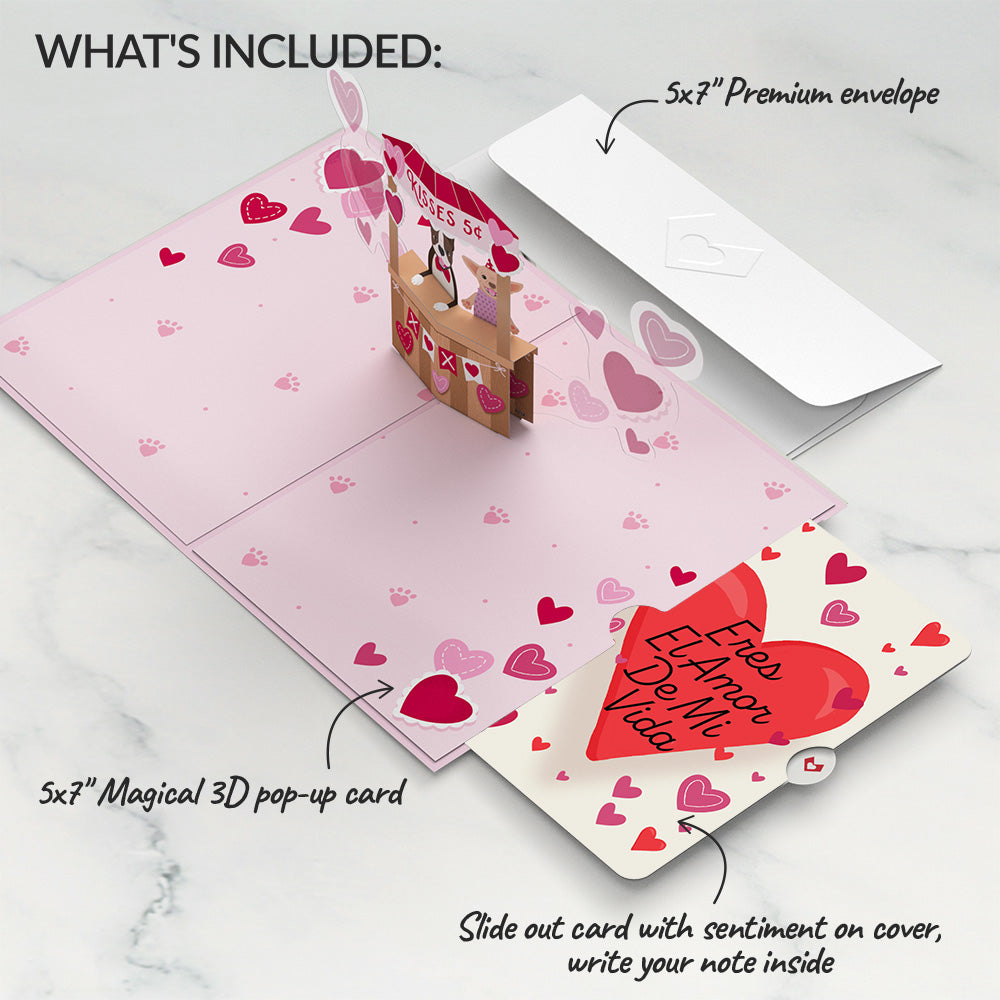 Love You Furever Dog Kisses Eres El Amor De Mi Vida Valentine Pop-Up Card and Sentiment Set