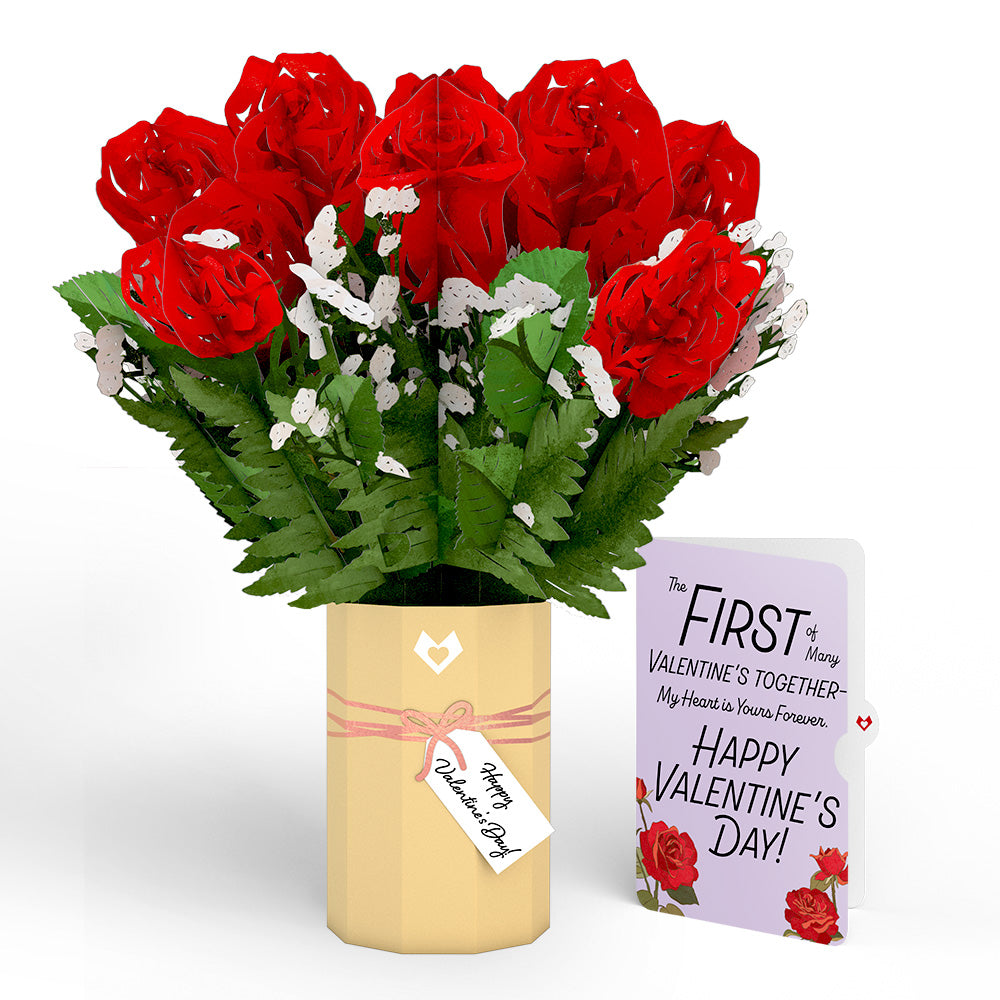 Valentine's Day Flower My Heart Is Yours Forever Bouquet and Sentiment Set