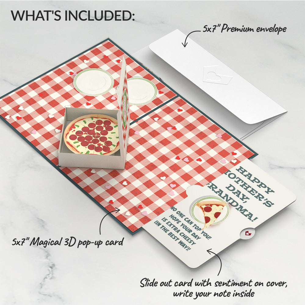 Pizza Love Mother's Day Pop-Up Card and Sentiment Set for Grandma
