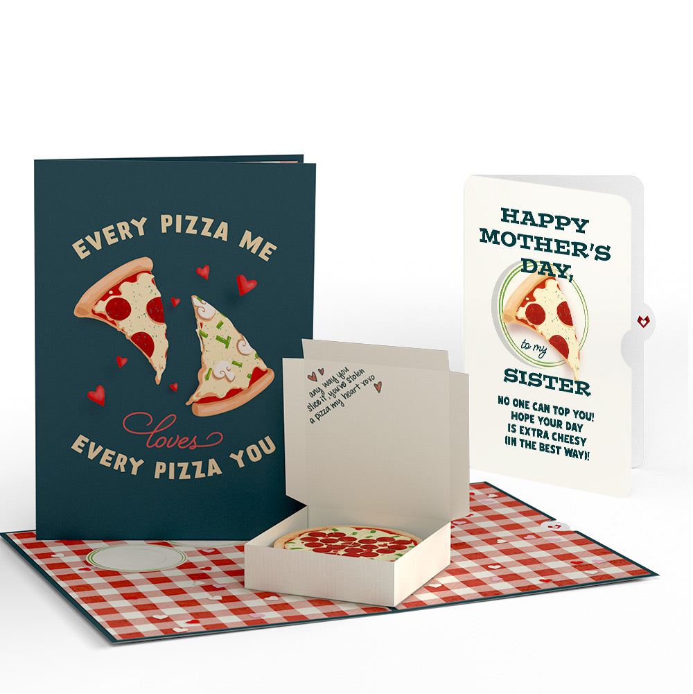 Pizza Love Mother's Day Pop-Up Card and Sentiment Set for Sister
