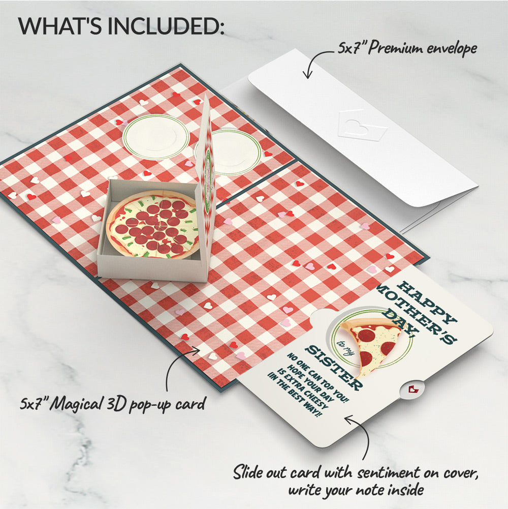 Pizza Love Mother's Day Pop-Up Card and Sentiment Set for Sister