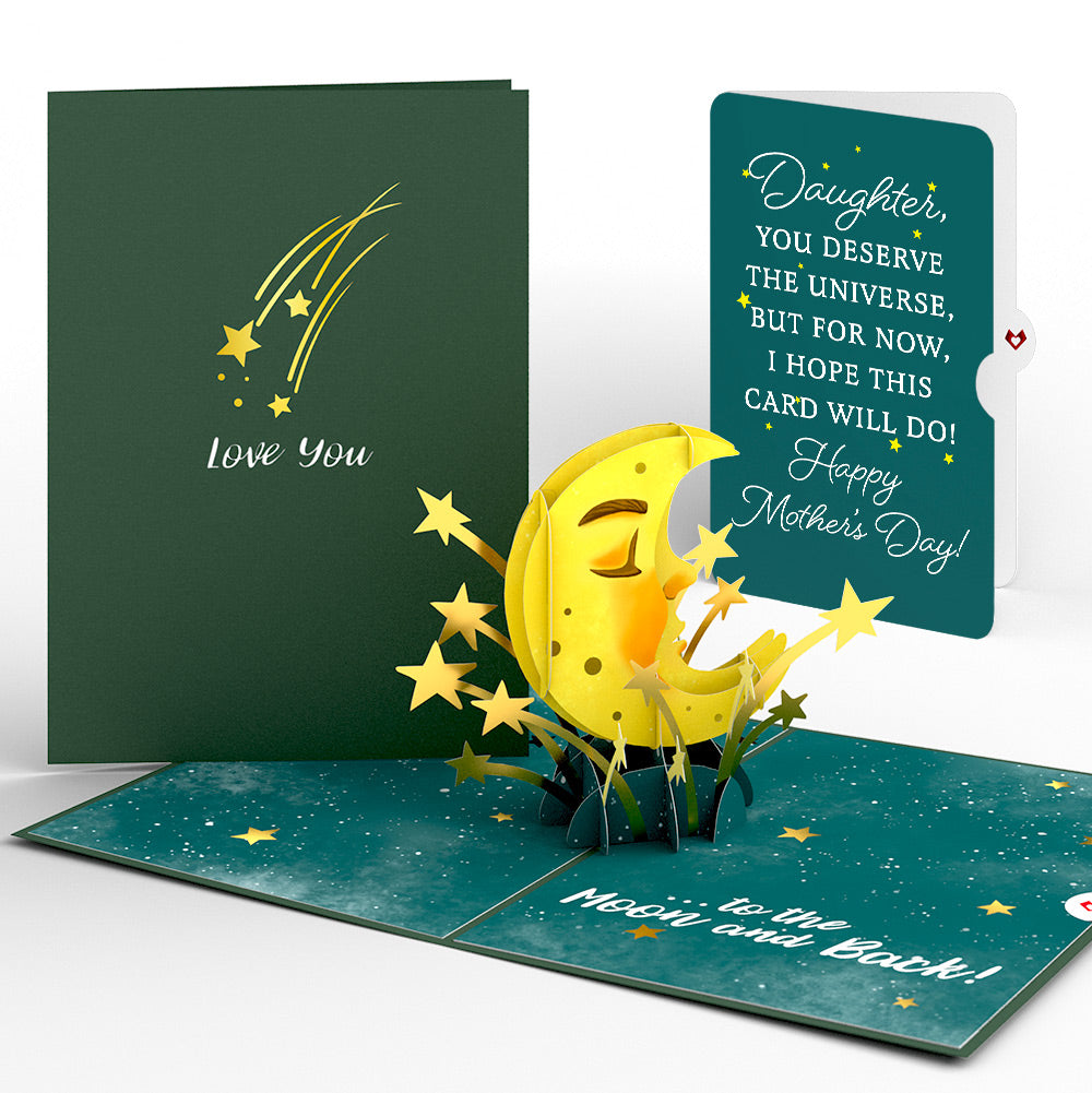 Love You to the Moon and Back Mother's Day Pop-Up Card and Sentiment Set for Daughter