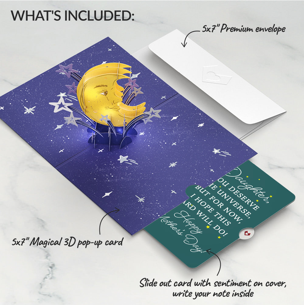 Love You to the Moon and Back Mother's Day Light-Up Pop-Up Card and Sentiment Set for Daughter