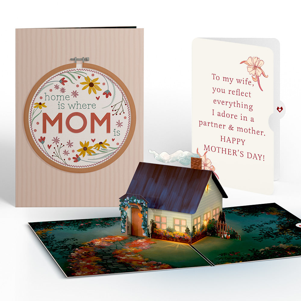 Home Is Where Mom Is Mother's Day Light-Up Pop-Up Card and Sentiment Set for Wife