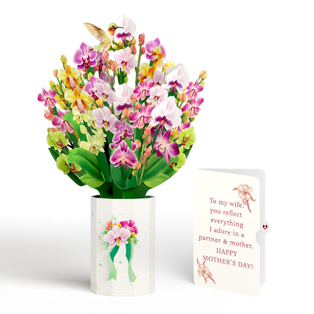 Orchid Mother's Day Bouquet and Sentiment Set for Wife