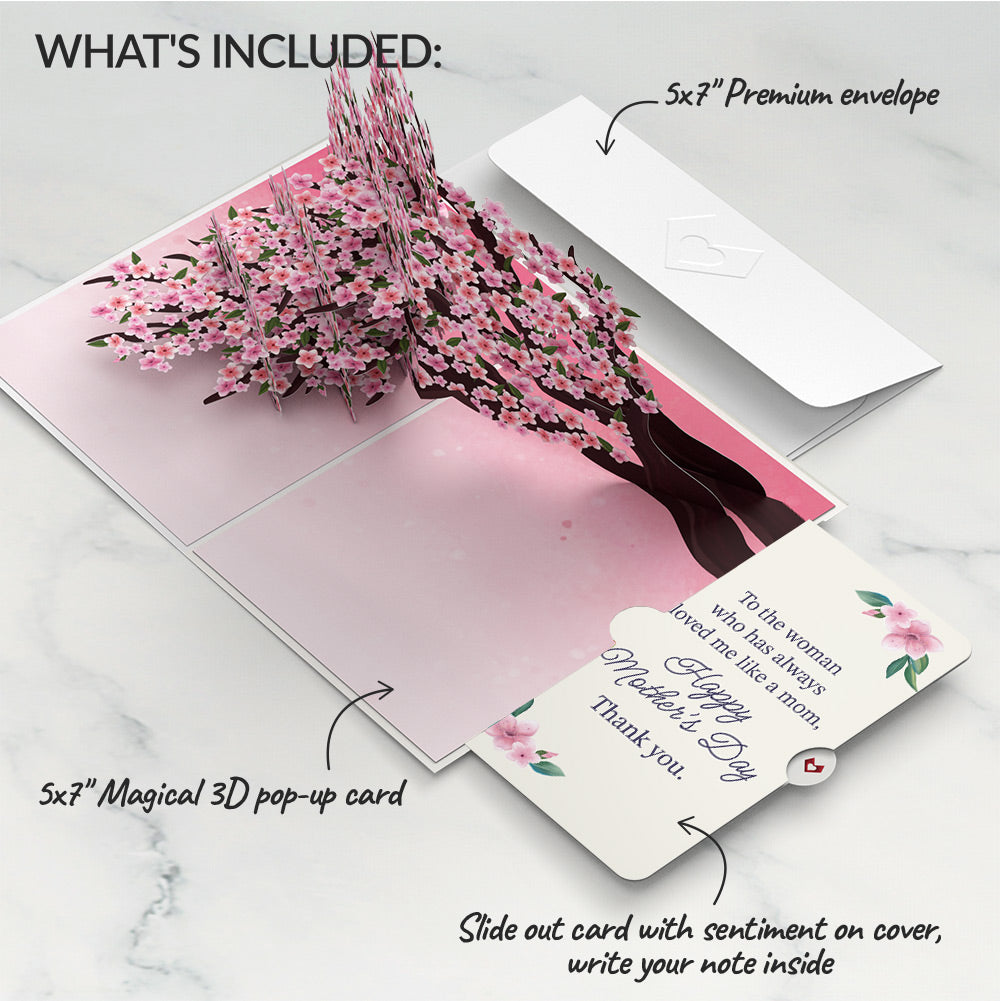 Cherry Blossom Branches in Bloom Mother's Day Pop-Up Card and Loved Me Like A Mom Sentiment Set
