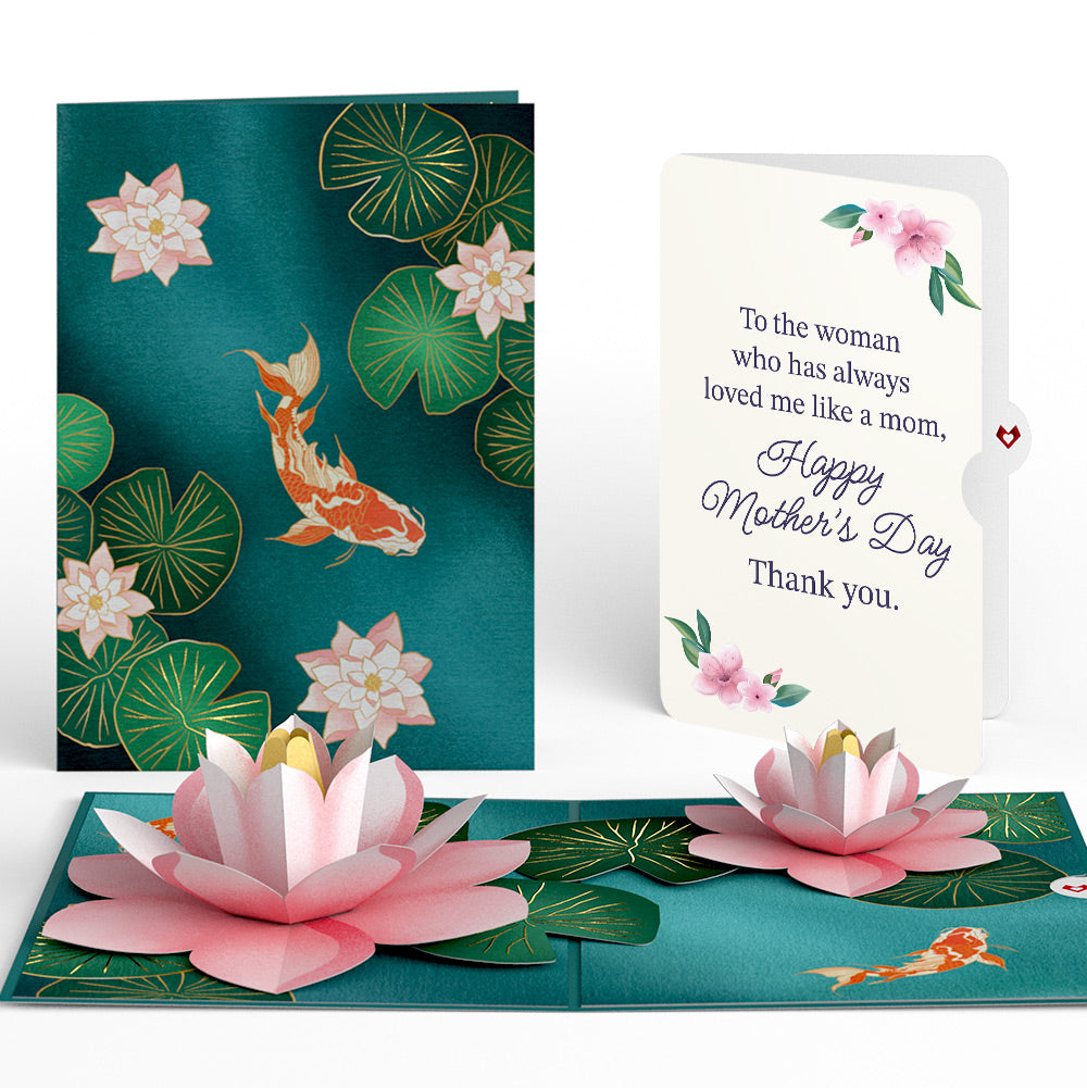 Koi Fish and Lotus Pond Mother's Day Pop-Up Card and Loved Me Like A Mom Sentiment Set
