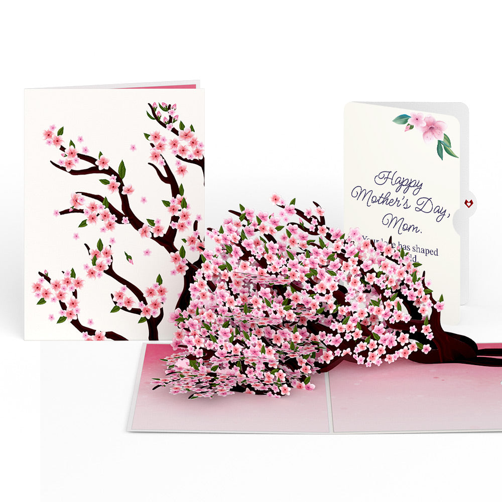 Cherry Blossom Branches in Bloom Mother's Day Pop-Up Card and Sentiment Set for Mom