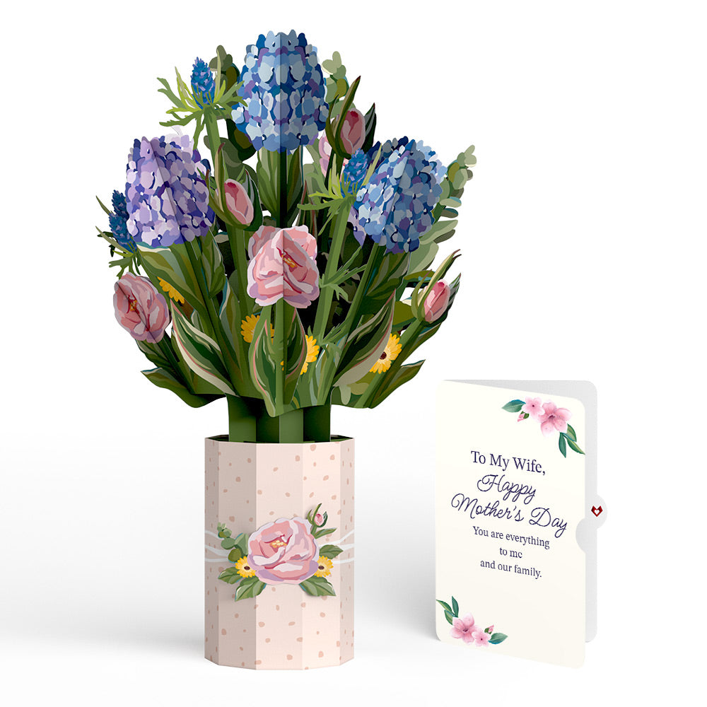 Hydrangea Mother's Day Bouquet and Sentiment Set for Wife