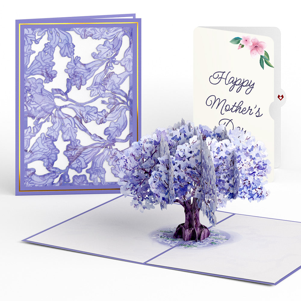 Watercolor Jacaranda Tree Mother's Day Pop-Up Card and Sentiment Set
