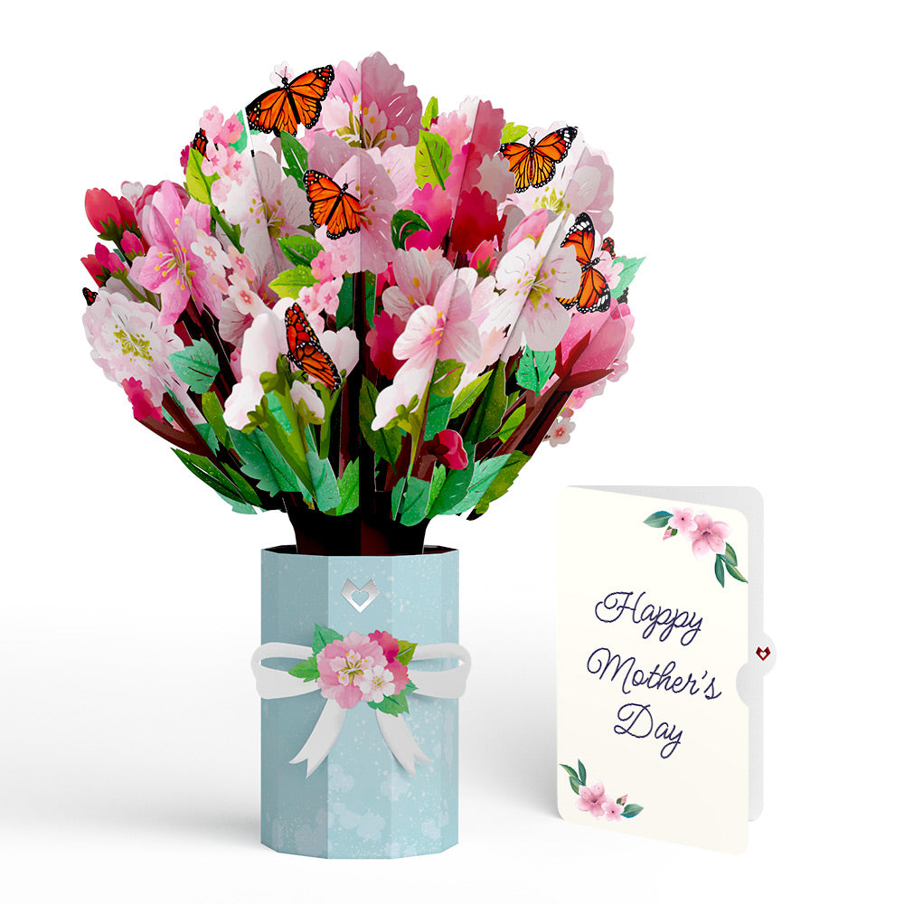 Cherry Blossom Butterfly Mother's Day Bouquet and Sentiment Set