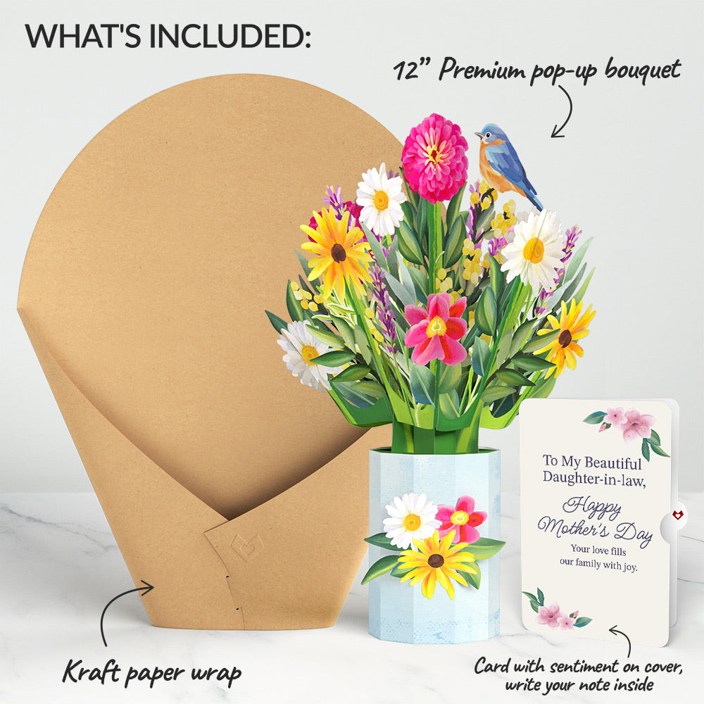 Black-Eyed Susan Mother's Day Bouquet and Sentiment Set for Daughter-in-law