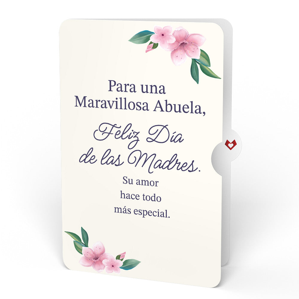Cherry Blossom Basket with Cardinals Mother's Day Pop-Up Card and Sentiment Set for Spanish Grandmother