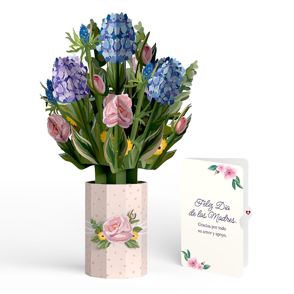 Hydrangea Mother's Day Bouquet and Sentiment Set for Spanish Mom