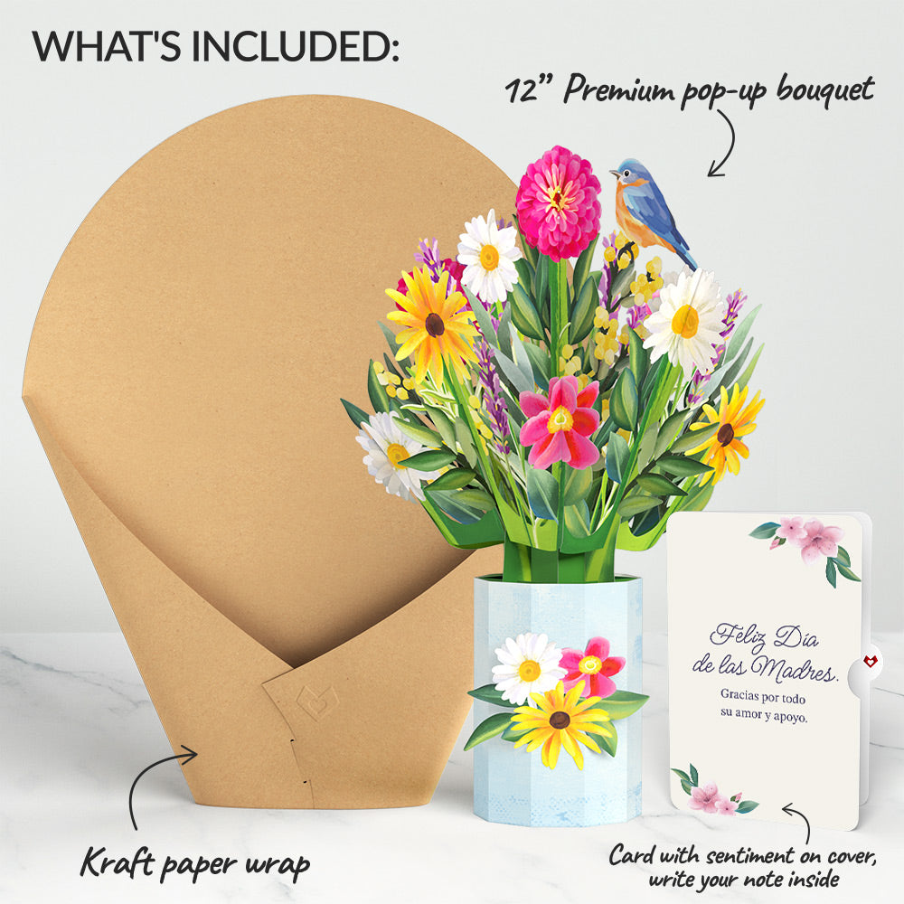 Black-Eyed Susan Mother's Day Bouquet and Sentiment Set for Spanish Mom