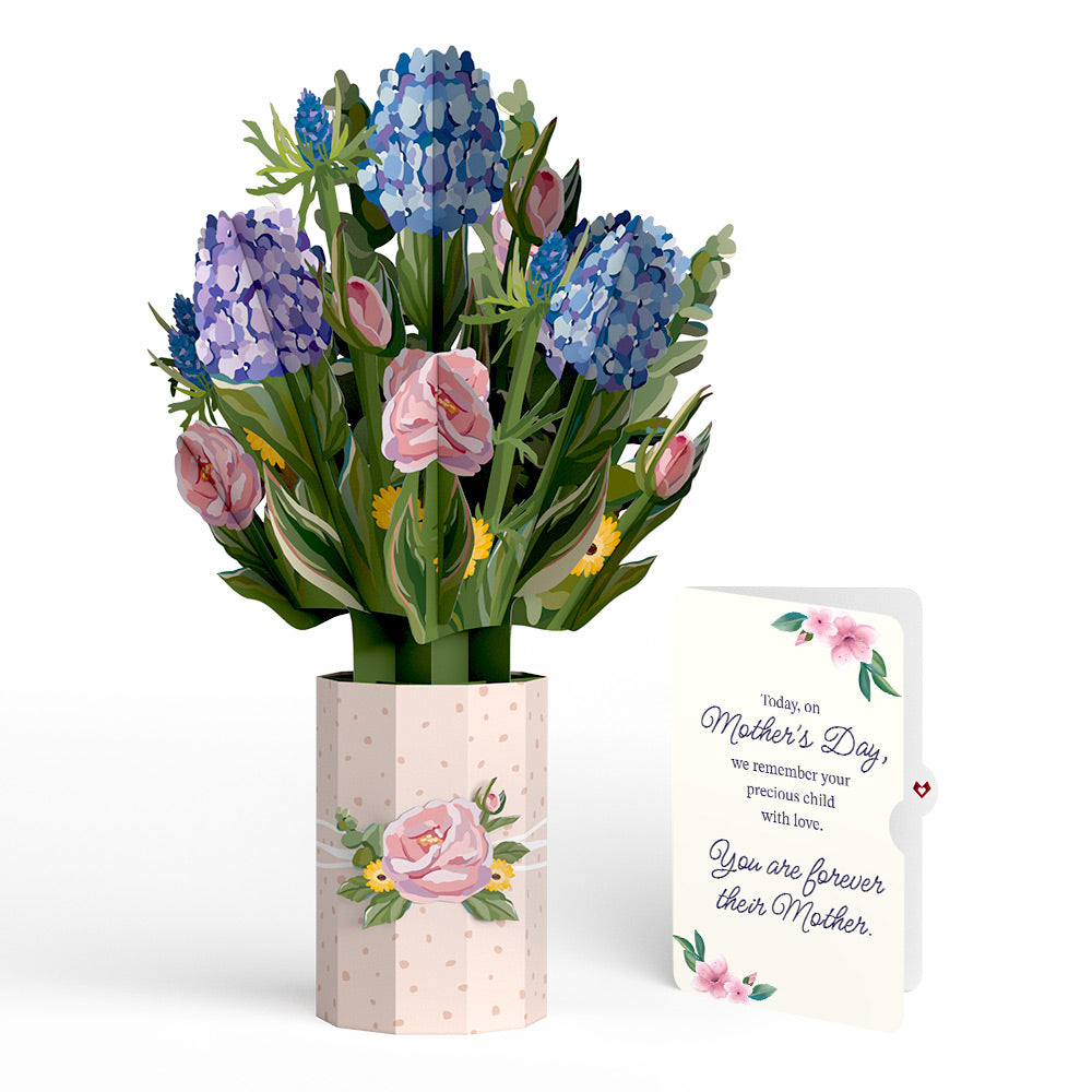 Hydrangea Mother's Day Bouquet and You Are Forever Their Mom Sentiment Set