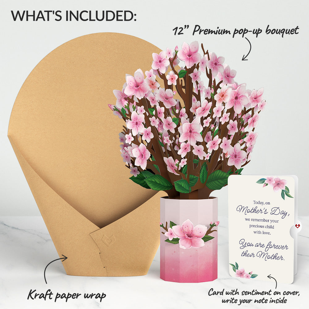 Cherry Blossom Mother's Day Bouquet and You Are Forever Their Mom Sentiment Set