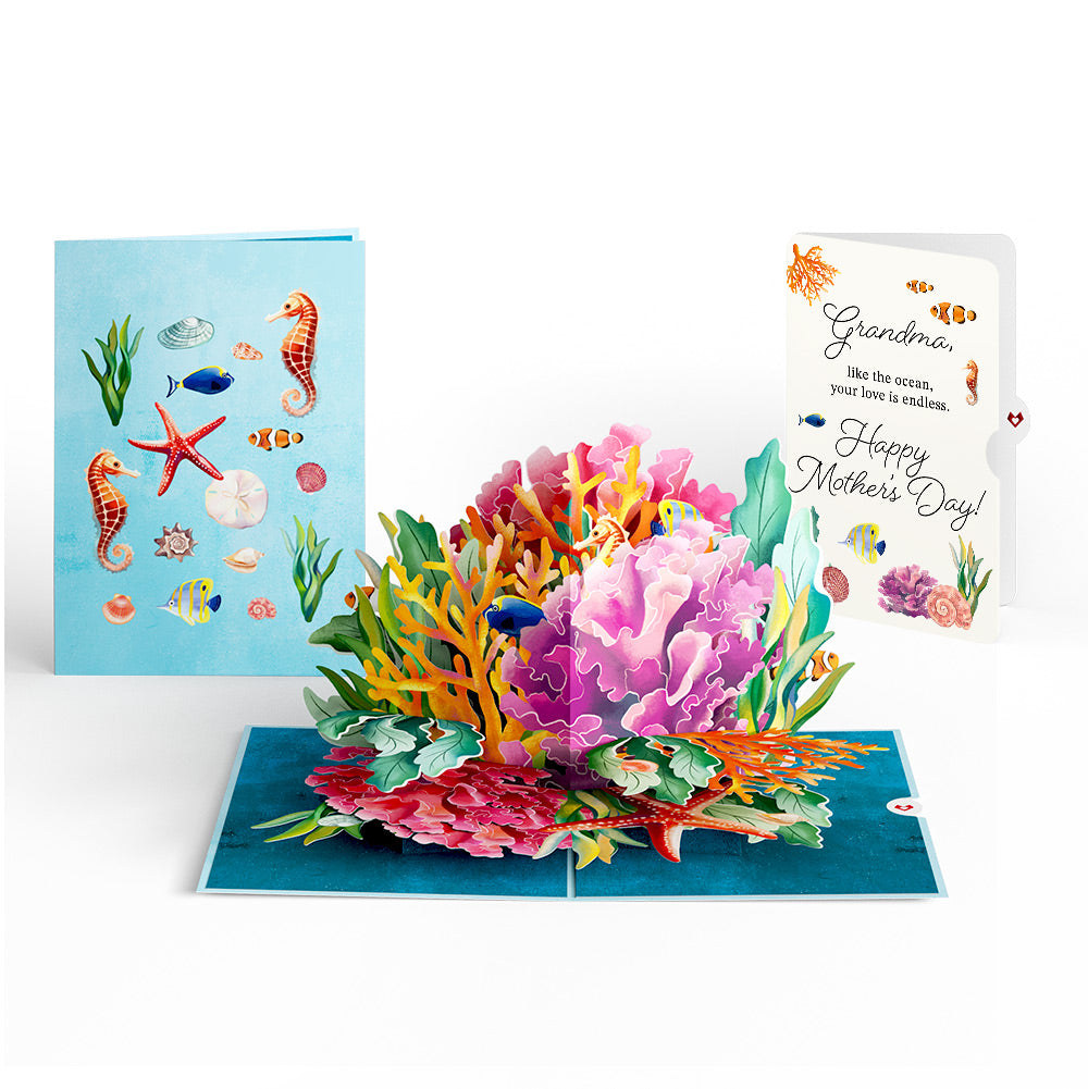 Coral Reef Wonders Mother's Day Pop-Up Card and Sentiment Set for Grandma