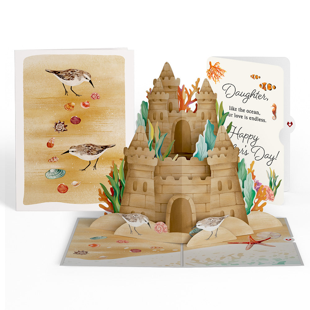Seaside Sandcastle Mother's Day Pop-Up Card and Sentiment Set for Daughter