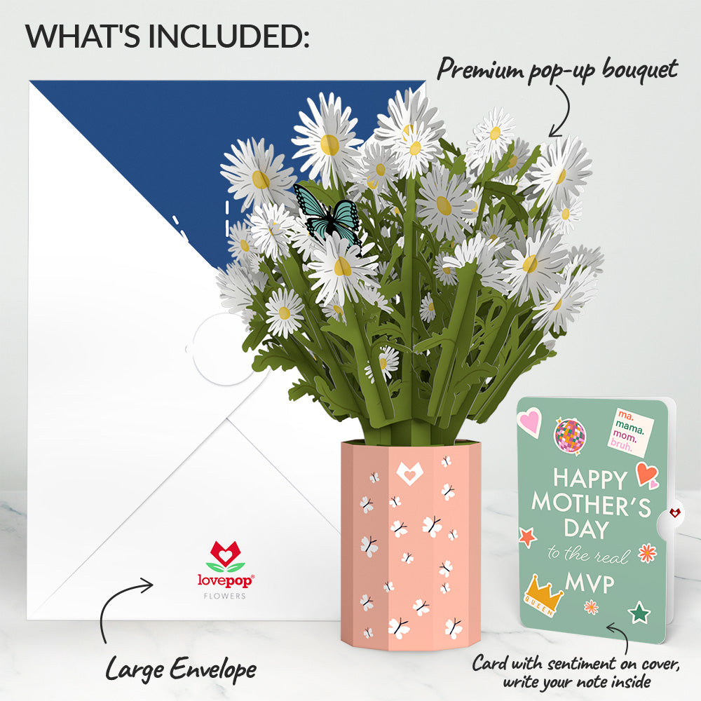Daisy Mother's Day Bouquet and The real MVP Sentiment Set