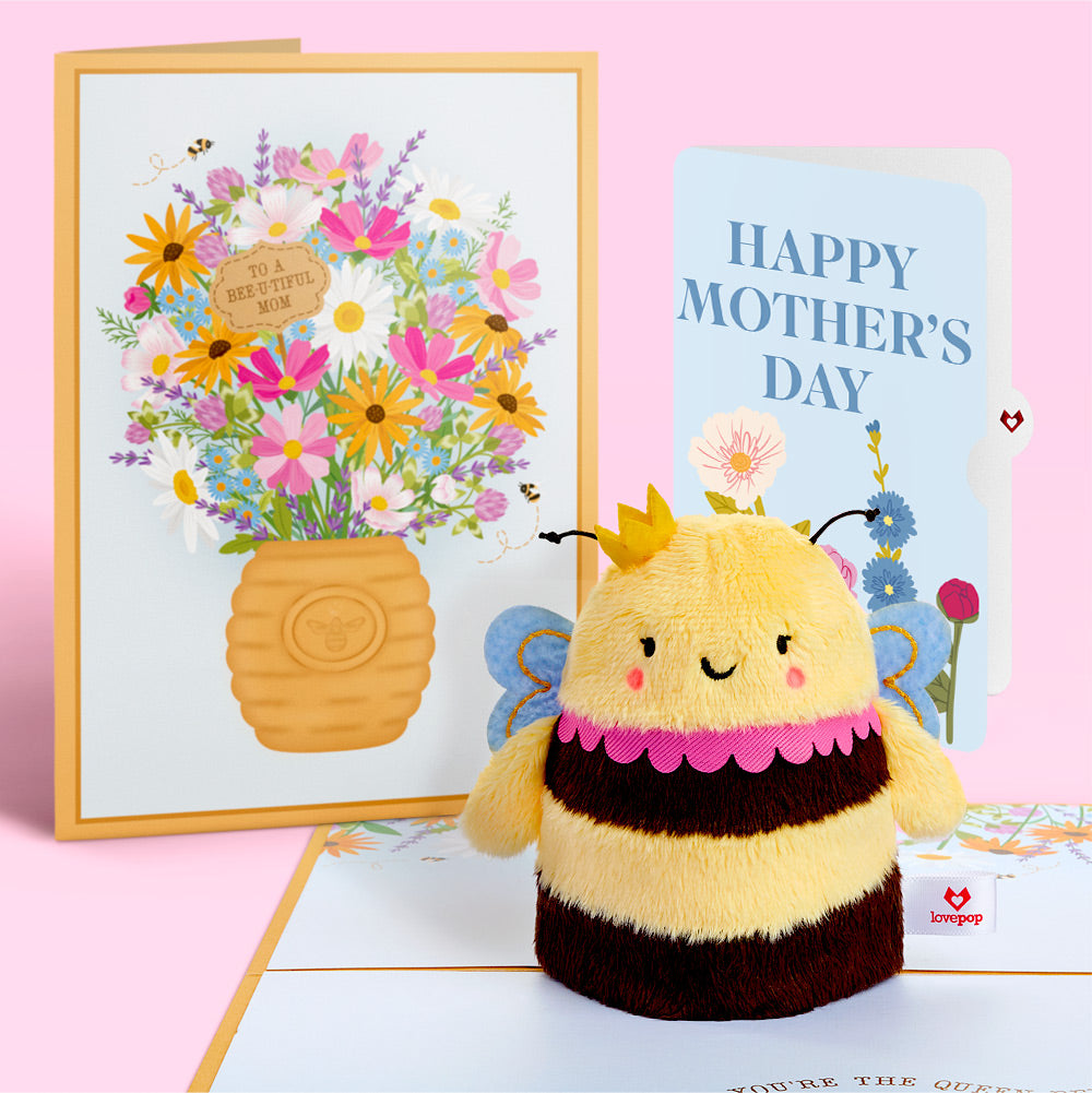 'Bee-u-tiful Mom' Queen Bee Mother's Day Plushpop Card and Sentiment Set