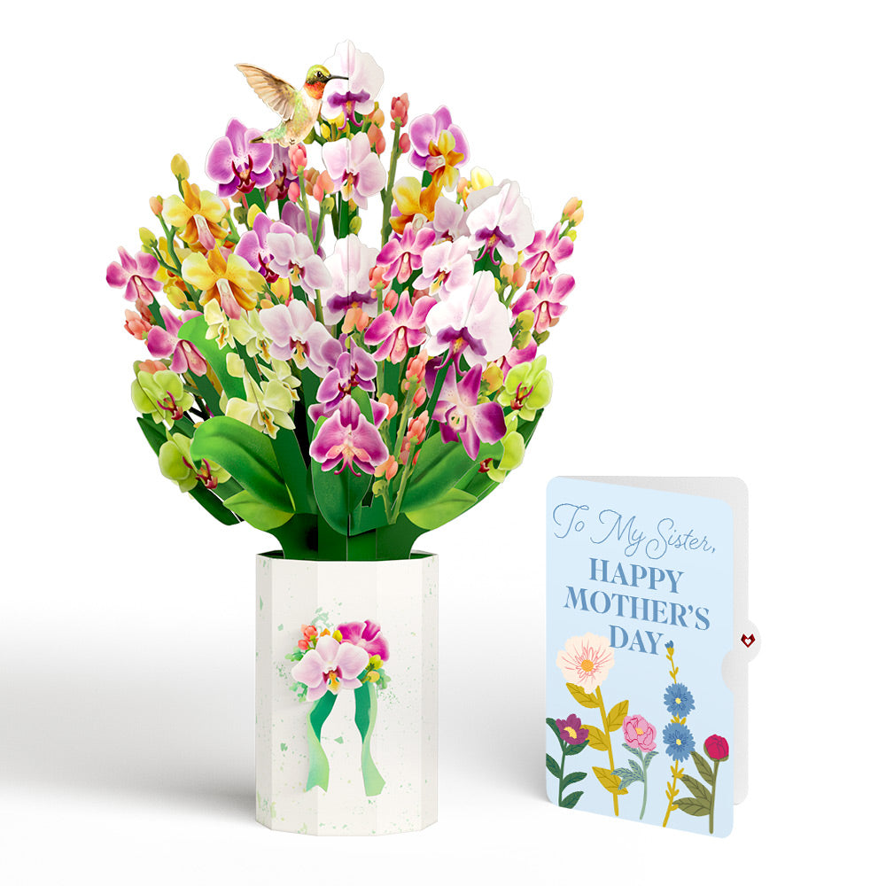 Orchid Mother's Day Bouquet and Sentiment Set for Sister