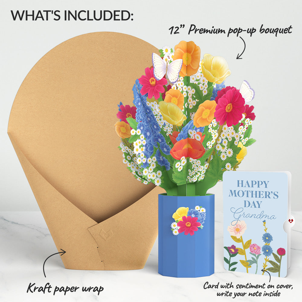 Wildflower Mother's Day Bouquet and Sentiment Set for Grandma