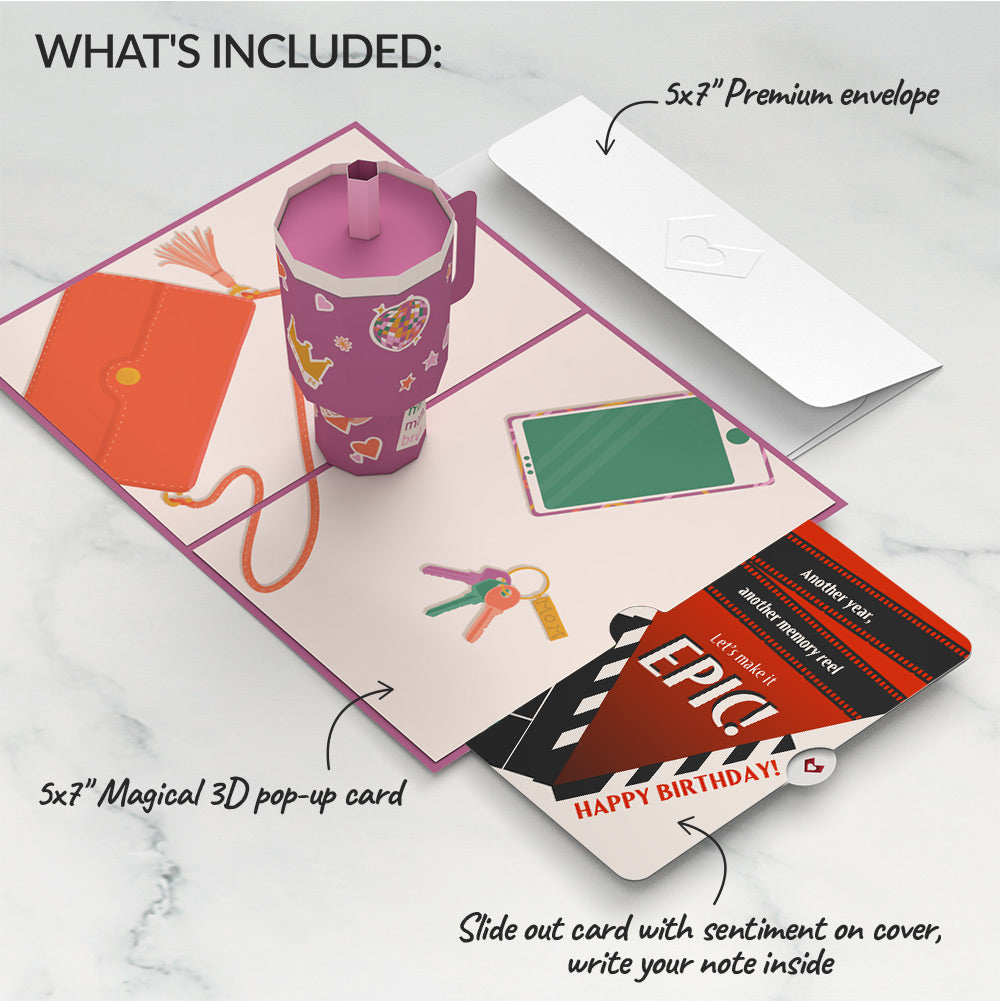 Mom Era Tumbler Birthday Pop-Up Card and Epic Reel Sentiment Set