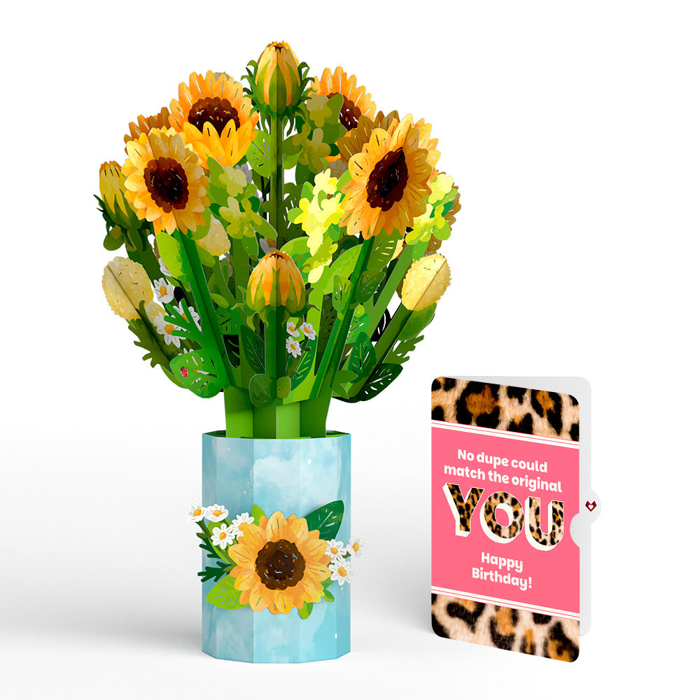 Sunflower Blooms Birthday Bouquet and The original YOU Sentiment Set